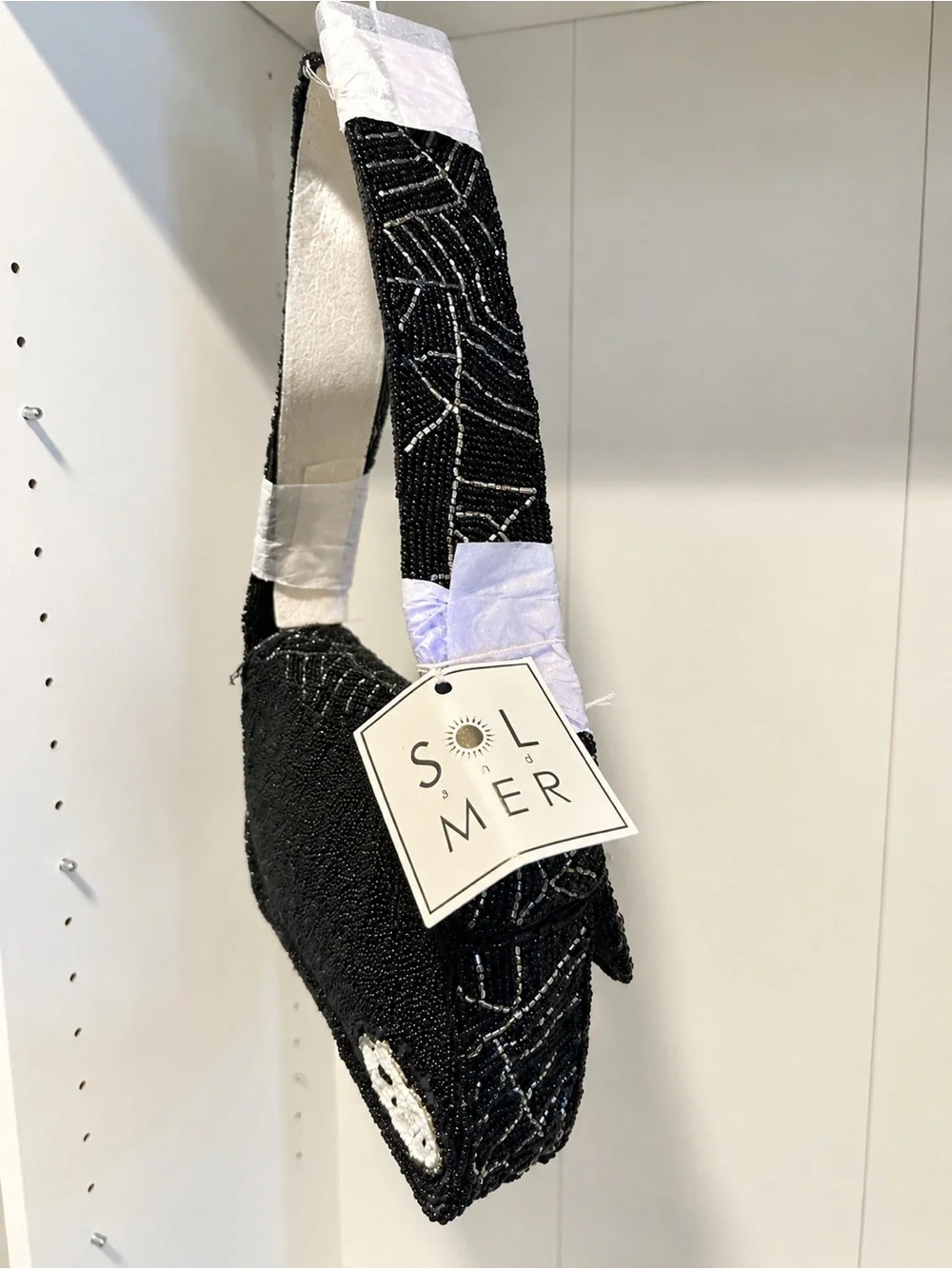 👻 SOL and MER VIRAL Handcrafted Beaded Ghost Shoulder Bag – NWT